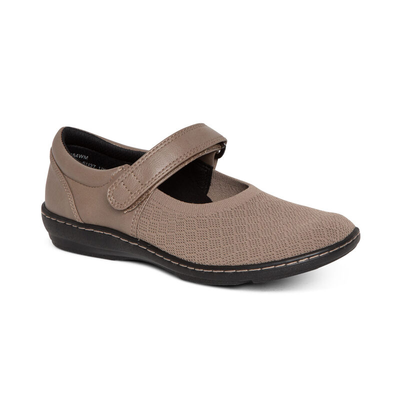 Aetrex Womens Helen Knit Mary Janes Taupe - zJ4aY9HVf